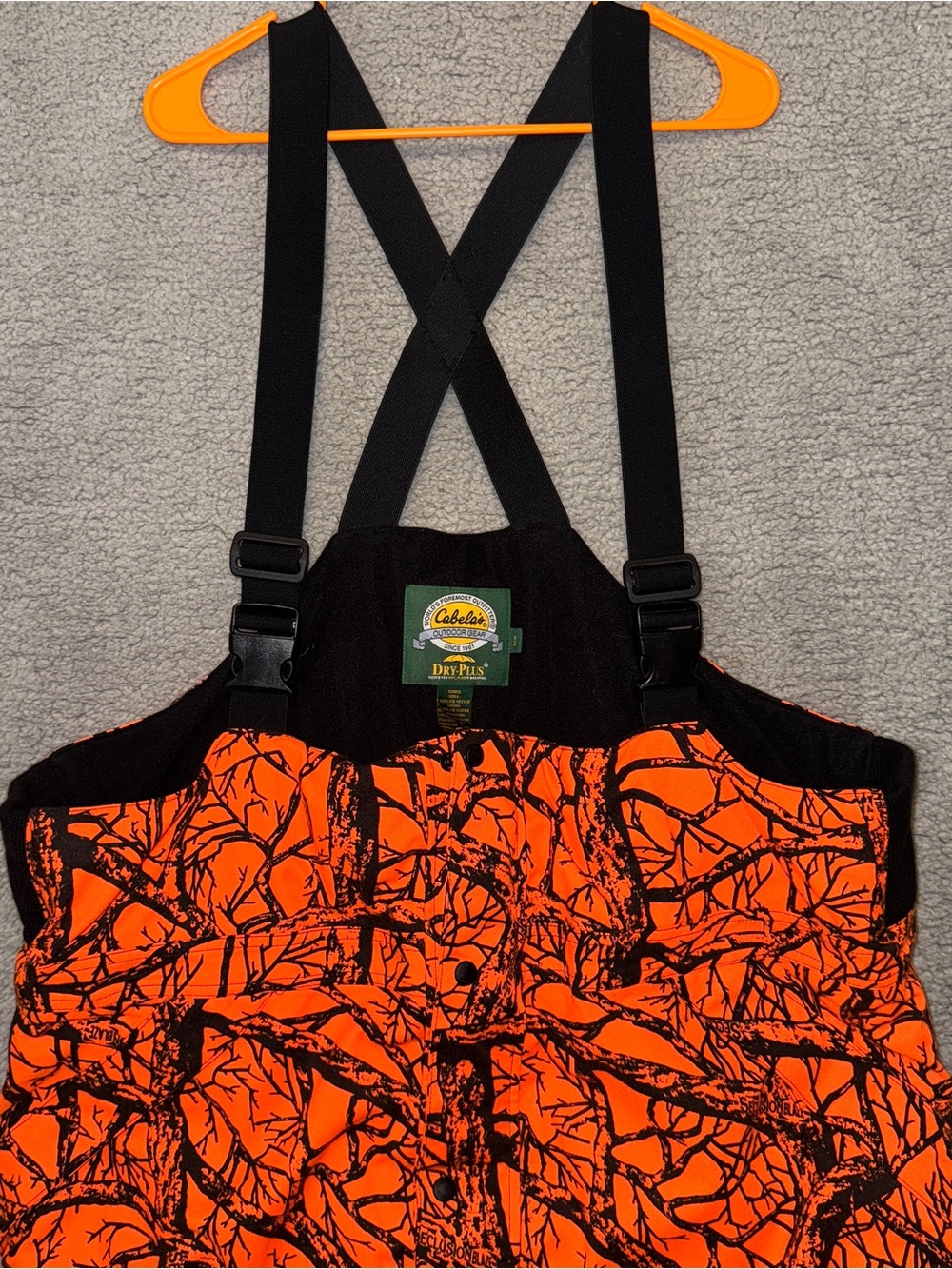 Cabela's Dry Plus Men Blaze Orange Waterproof Insulated Bibs Hunting Pant 3XL